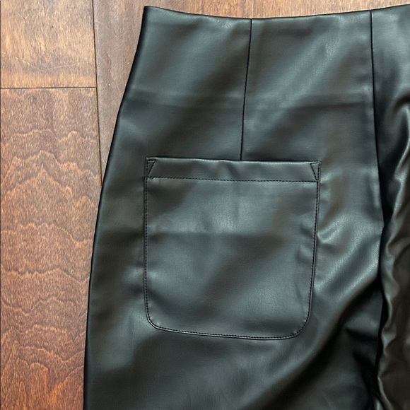 Commense Vegan Black Wide-Leg Faux Leather Pants, Size Small, NWT - Picture 8 of 11